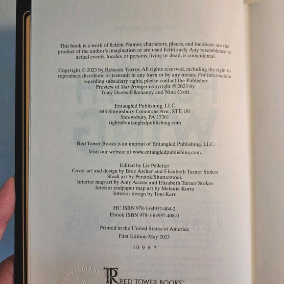 Fourth Wing, Rebecca Yarros, 1st Edition Red Tower, 2023, HC/DJ - Picture 4 of 6